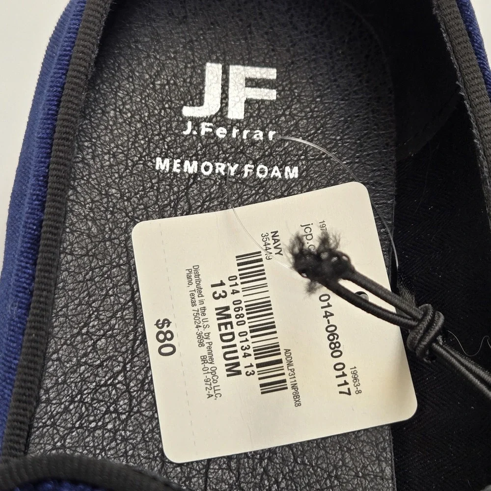 JF J Ferrar Kendrick Mens 13M Navy Dress Shoes Velvet Slip On‎